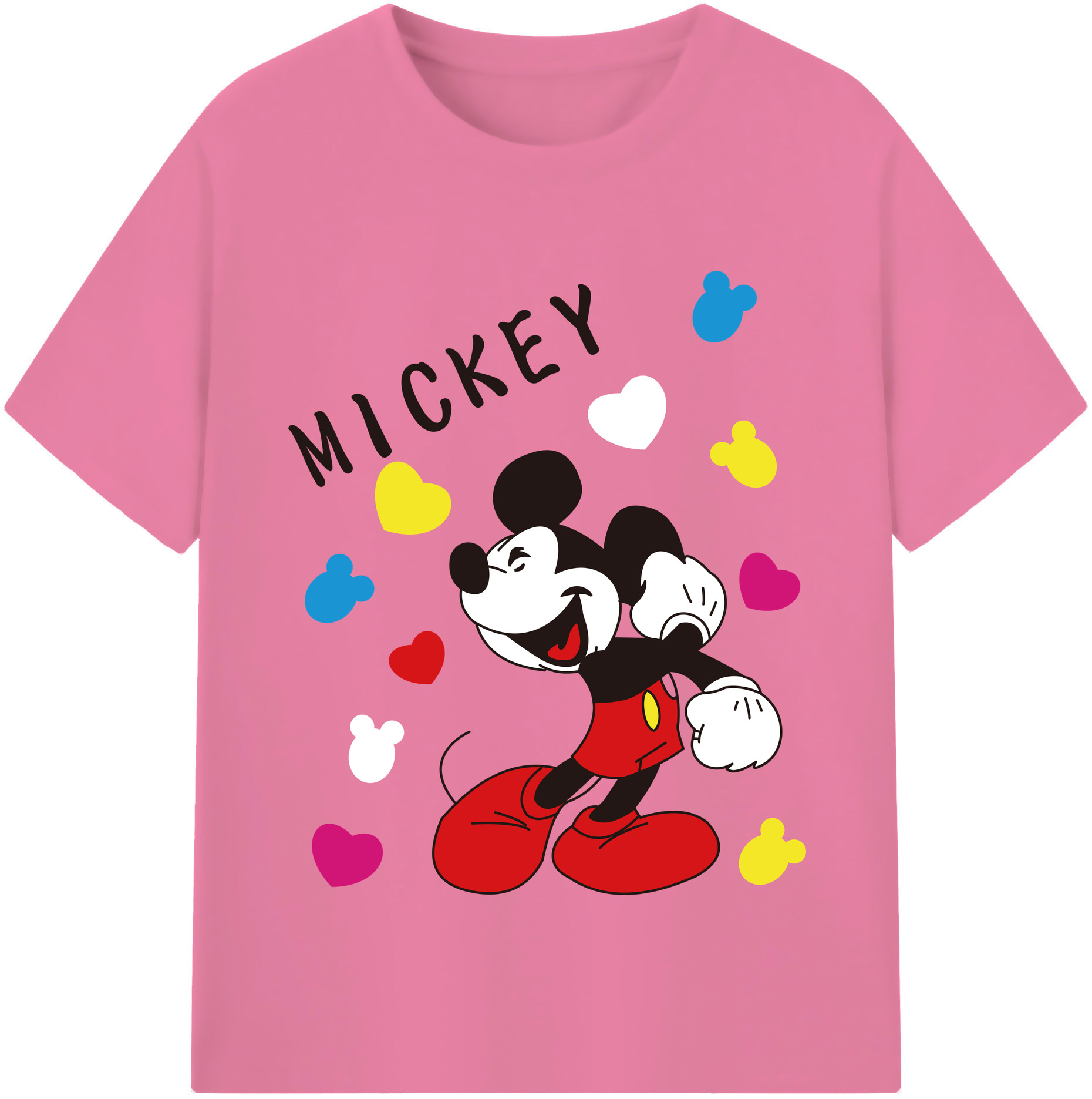 （画像用） ミッキーマウス Mickey Mouse 綿100％半袖Tシャツ（フロントプリント）
